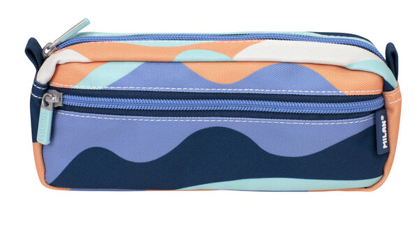 Trousse rectangulaire 2 fermetures éclair série The Fun Bleu