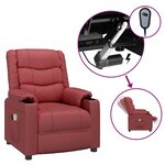 vidaXL Fauteuil de massage électrique Rouge bordeaux Similicuir