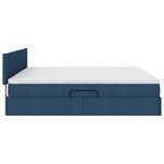 vidaXL Lit avec rangement et matelas avec matelas Bleu 200 x 200 cm