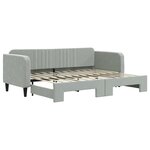 vidaXL Lit de jour avec lit gigogne gris clair 80x200 cm velours