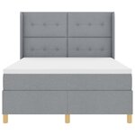 lit box spring vidaXL avec matelas gris clair 140x200 cm en tissu