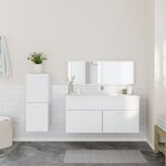 vidaXL Ensemble de meubles salle de bain 3 Pièces blanc bois d'ingénierie