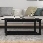 vidaXL Table basse Noir 110x55x45 cm Bois massif de pin