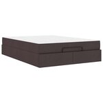 vidaXL Cadre de lit avec matelas Marron foncé 140 x 200 cm tissu