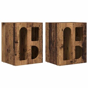 vidaXL Table de chevet 2 Pièces Bois ancien 40 x 35 x 50 cm
