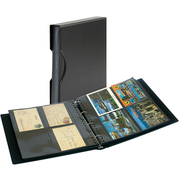 Album SRS Lindner pour cartes postales avec étui de protection.