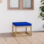 vidaXL Repose-pied de jardin avec coussin bois imprégné de vert
