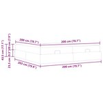 vidaXL Cadre de lit avec stockage Noir 200 x 200 cm tissu