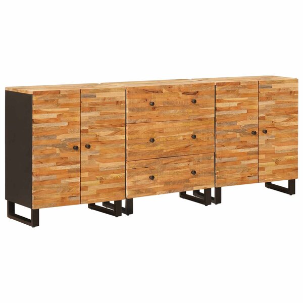 vidaXL Buffet 3 Pièces Marron 60 x 33 x 75 cm Bois de mangue massif