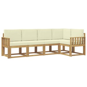 vidaXL Ensemble de canapés d'extérieur 5 pc Blanc et crème