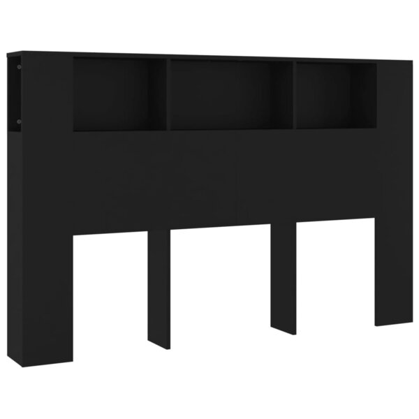 vidaXL Armoire de tête de lit Noir 160x18 5x104 5 cm