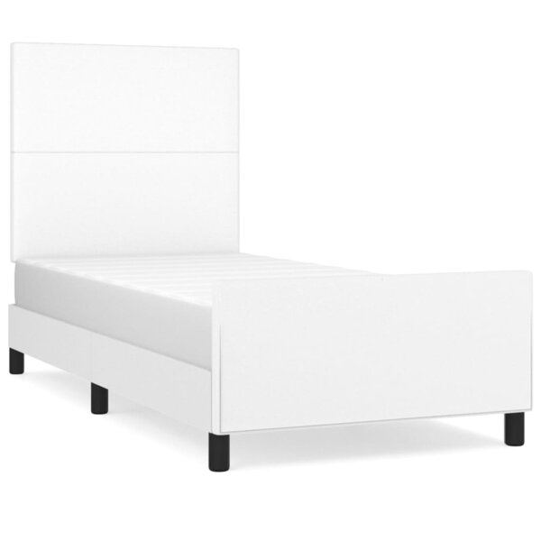 vidaXL Cadre de lit avec tête de lit Blanc 90x190 cm Similicuir