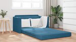 vidaXL Canapé Lit au Sol 2-en-1 Bleu 124x204x61 cm en Velours
