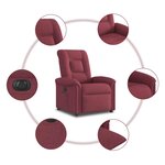 vidaXL Fauteuil inclinable électrique Rouge bordeaux Tissu