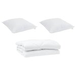 vidaXL Couette avec oreiller 3 Pièces Blanc 260 x 220 cm Microfibre