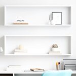 vidaXL Étagères cube murales 2 Pièces blanc 100x15x30cm bois d'ingénierie