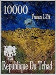 Pièce de monnaie en Argent - Zinc - Cuivre 10000 Francs g 77.75 (2.5 oz) Ag - 750 (24.11 oz) Zn - 120 (3.85 oz) Cu Millésime 2024 Van Gogh Tri-Metal SELF PORTRAIT