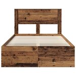 vidaXL Cadre de lit avec matelas Bois ancien 135 x 190 cm Pin massif