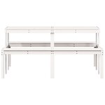 vidaXL Table de pique-nique blanc 160x134x75 cm bois massif de pin