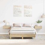 vidaXL Cadre de lit sans matelas chêne sonoma 140x190 cm