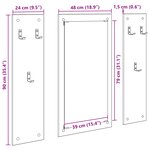 vidaXL Porte-manteau mural avec stockage avec miroir Sonoma gris 96 x 1 5 x 90 cm