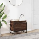 vidaXL Boîte de rangement avec couvercle chêne marron bois ingénierie