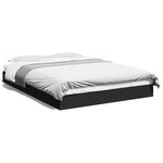 vidaXL Cadre de lit sans matelas noir 120x190 cm bois d'ingénierie
