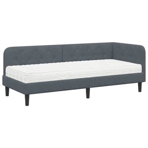 vidaXL Cadre de lit d'angle Gris foncé 80 x 200 cm Velours