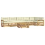 vidaXL Ensemble de canapés d'extérieur 7 pc Blanc et crème
