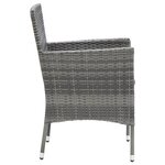 vidaXL Ensemble à manger de jardin 5 Pièces Gris Résine tressée et verre