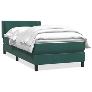 vidaXL Sommier à lattes de lit et matelas vert foncé 100x210cm velours