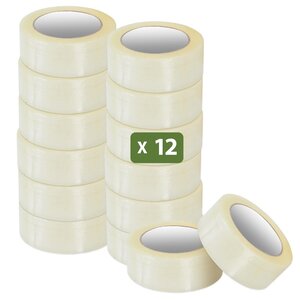 Pack and Move - Lot 12 Rouleaux Ruban Adhésif Transparent Pour Emballage Et Déménagement - 100 M - Qualité Premium