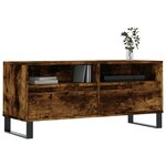 vidaXL Meuble TV chêne fumé 100x34 5x44 5 cm bois d'ingénierie