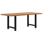 vidaXL Table à manger marron clair bois de chêne massif rectangulaire