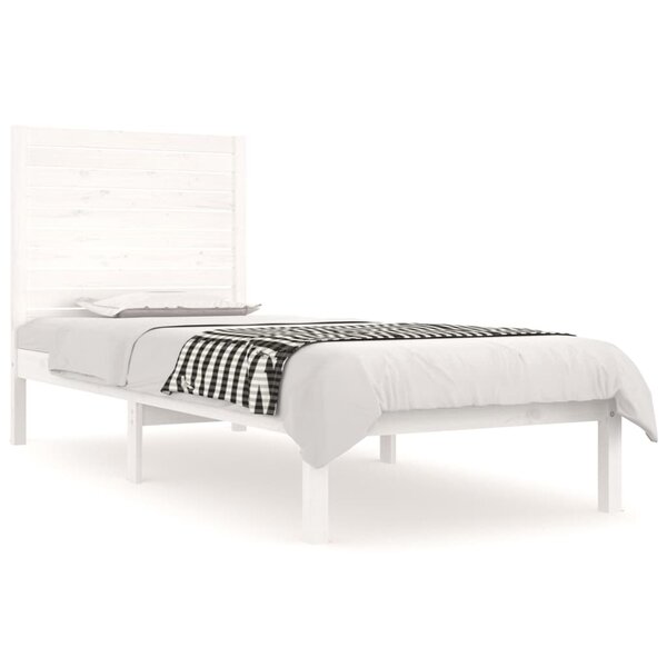 vidaXL Cadre de lit sans matelas blanc 75x190 cm bois massif