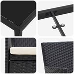 vidaXL Ensemble de salle à manger pour jardin 5 Pièces Noir Poly rotin