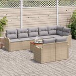 vidaXL Ensemble de canapé de jardin 9 Pièces Beige Poly rotin