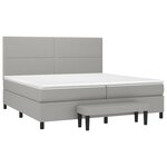 vidaXL Sommier à lattes de lit avec matelas Gris clair 200x200cm Tissu