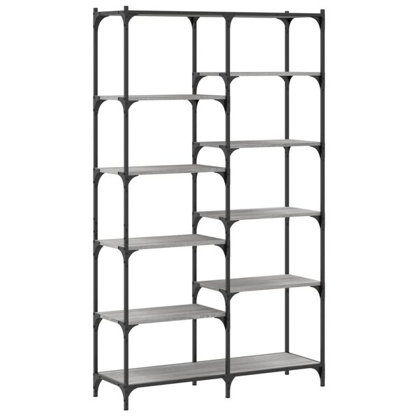 vidaXL Bibliothèque sonoma gris 100x32x170 cm bois d'ingénierie et fer