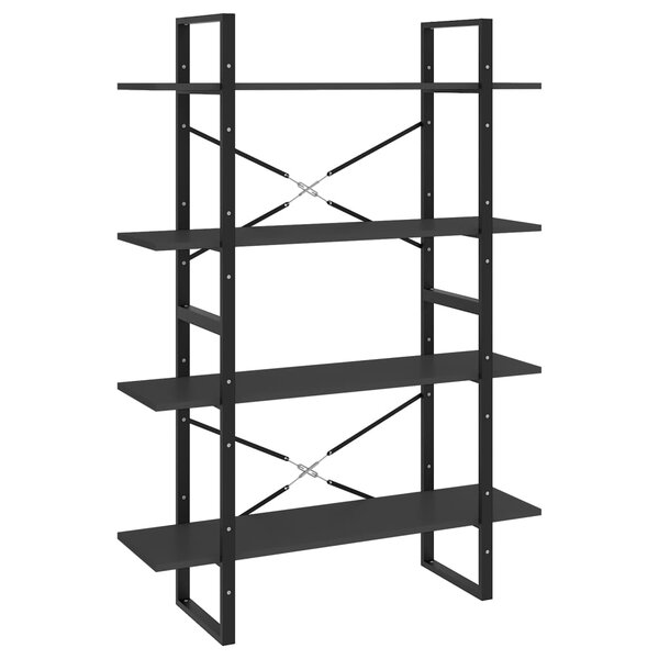 vidaXL Bibliothèque à 4 niveaux gris 100x30x140 cm bois d'ingénierie