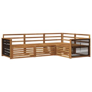 vidaXL Ensemble de canapés d'extérieur 4 Pièces Naturel