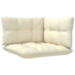 vidaXL Salon de jardin 5 Pièces avec coussins crème bois de pin
