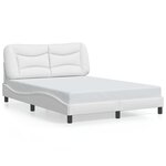 vidaXL Cadre de lit avec LED sans matelas Hvar blanc 140x190 cm