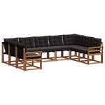 vidaXL Ensemble de canapés d'extérieur 9 Pièces Naturel et Noir