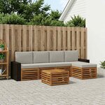 vidaXL Ensemble de canapés d'extérieur 6 Pièces Naturel et gris clair