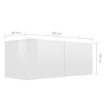 Vidaxl ensemble de meuble tv 4 pièces blanc brillant aggloméré