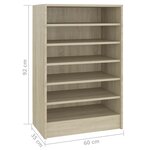 vidaXL Armoire à chaussures Chêne Sonoma 60x35x92 cm Bois d’ingénierie