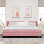 vidaXL Lit à ressorts avec matelas Rose 200 x 200 cm Polyester