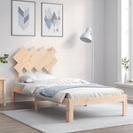 vidaXL Cadre de lit avec tête de lit 90x200 cm bois massif