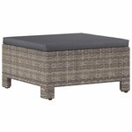 vidaXL Repose-pieds de jardin avec coussin en polyrotin gris
